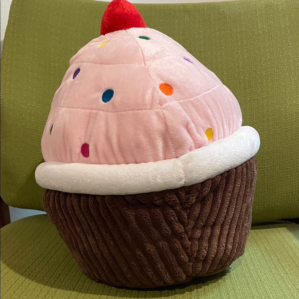 Plush Cupcake Stuffed Animal - Pink and Brown - Picture 6 of 7